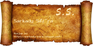 Sarkady Sára névjegykártya