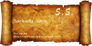 Sarkady Sára névjegykártya